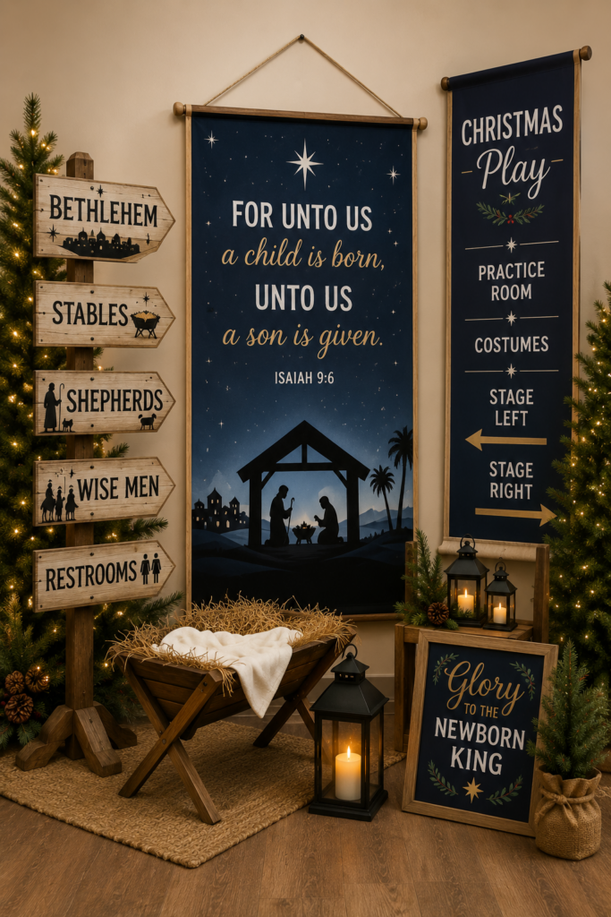Printable church Christmas program decorations