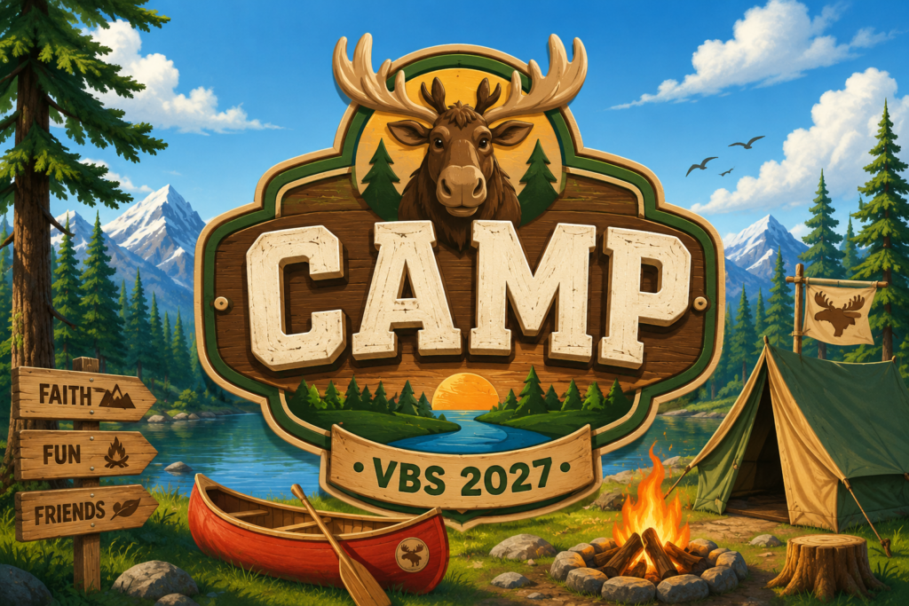 Camp Moose printable VBS decorations and church stage decor